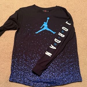 Jordan Black and Blue Graphic Long Sleeve Tee size xl boys
